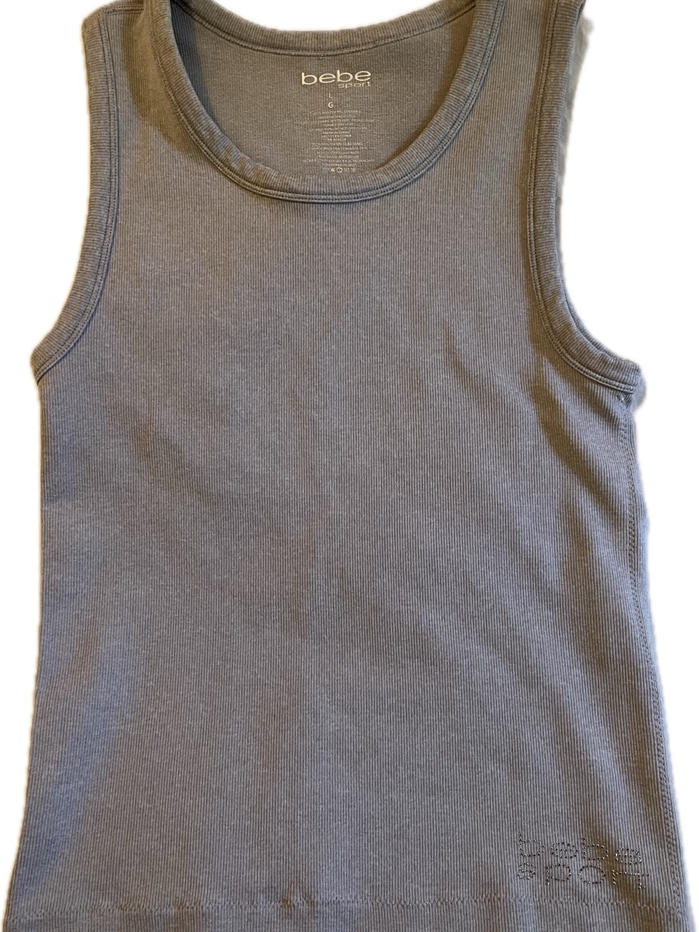 bebe Gray Ribbed Tank Top